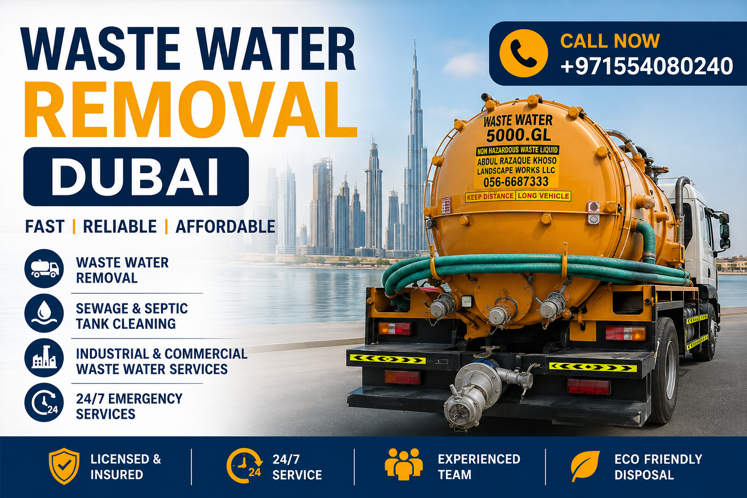 Construction Waste Water Removal Dubai